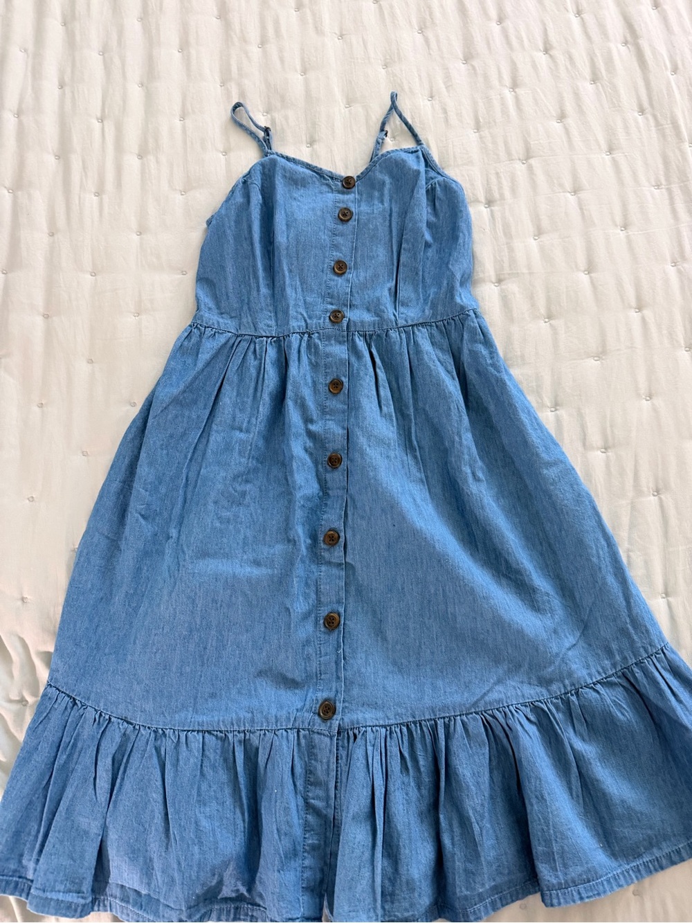 Japna Light Blue Denim Button-Front Mini Dress